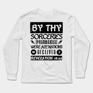 Revelation 18:23 Sorceries Pharmakeia Grunge Aesthetic Long Sleeve T-Shirt